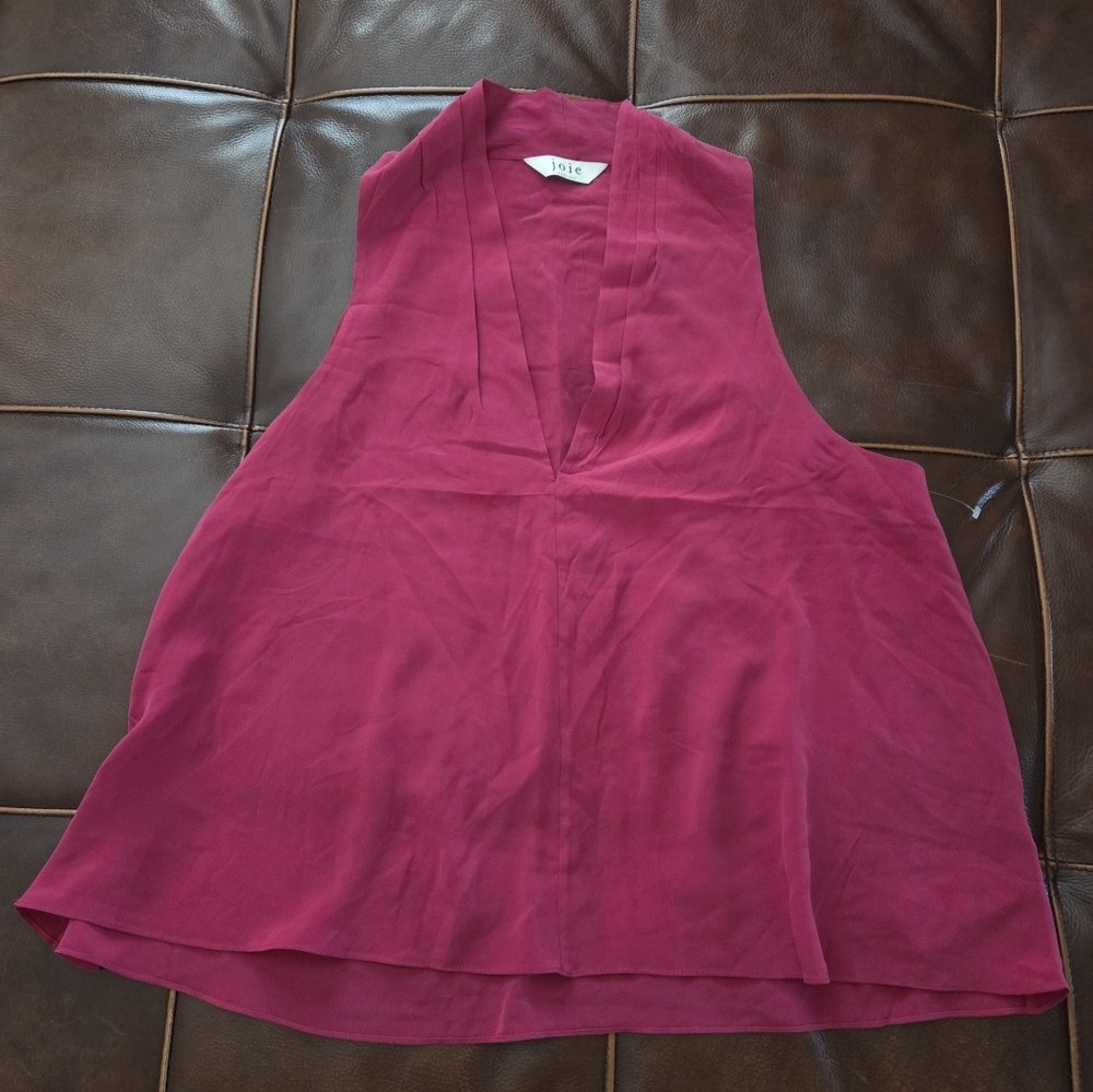 Joie "Ocana" Fuchsia Silk Sleeveless Top Size Large NWOT - Picture 2 of 9
